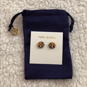 Tory Burch Logo Flower Stud Earrings